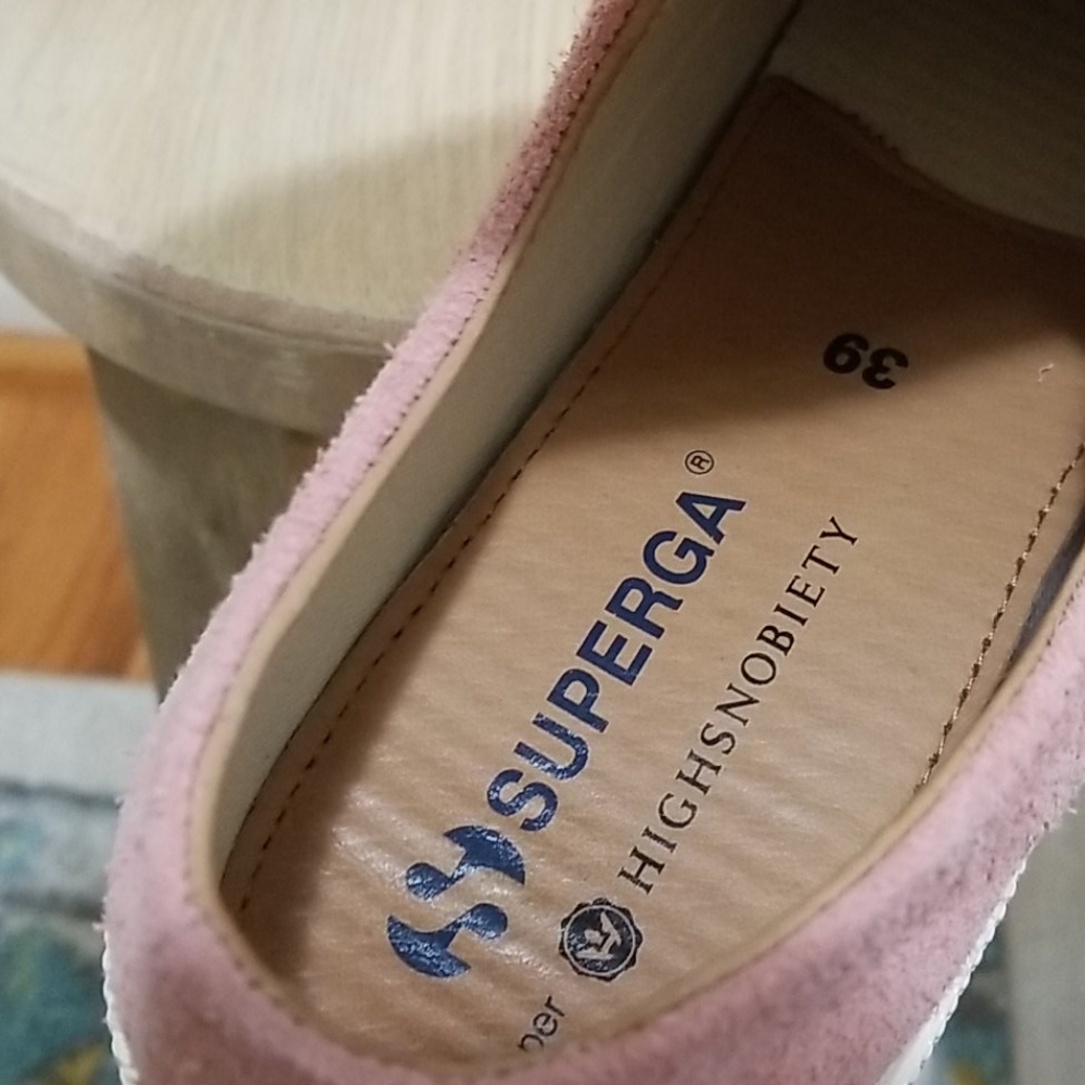Superga Dusty Pink Suede Leather Lace Up Sneakers - Picture 8 of 12